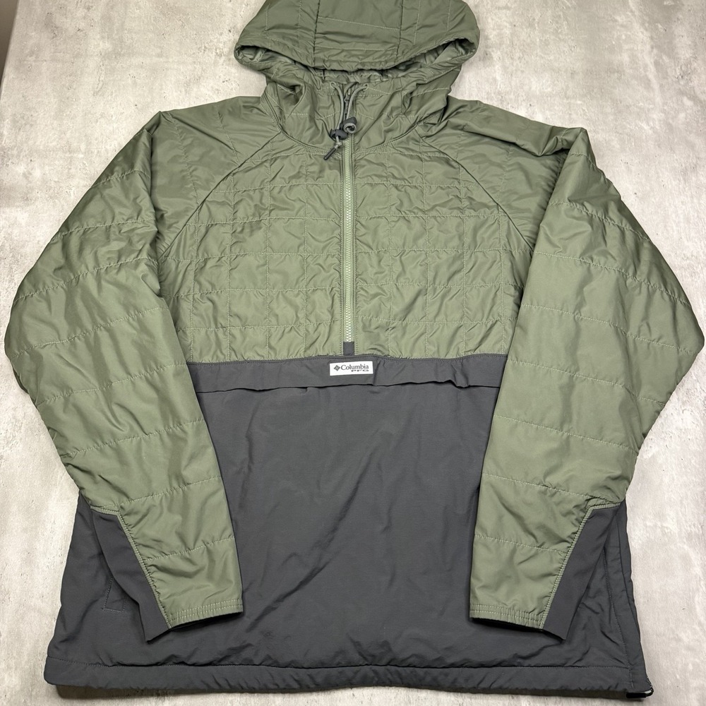 Columbia PFG Uncharted II Anorak Men's Size XL Green Jacket Pullover Hooded